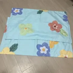 水色 花柄 枕カバー 2枚セット 77×49cm