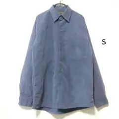 BRUNO スエード調 マイクロファイバーシャツ S イタリアデザイン ブルー