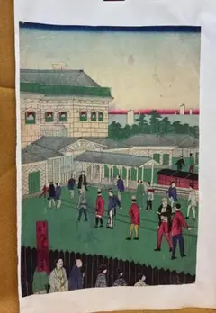 古物 木版画 国輝　浮世絵 多色刷り 風俗画 F46 古物 木版画 国輝 浮世絵 多色刷り 風俗画 F46 - メルカリ