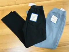 新品◎ストレッチパンツ 2枚セット ブラック ブルー