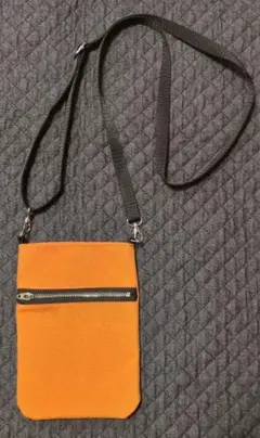 ハンドメイド　オレンジ サコッシュ ショルダーバッグ