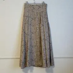 clear クリア 花柄ロングスカート 線画フラワー プリーツスカート 古着