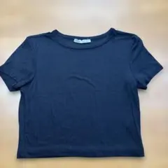 ZARA ネイビー 半袖Tシャツ Lサイズ