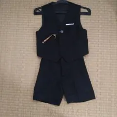 ブラック セレモニースーツ ベストとパンツセット