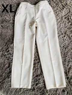 GUアイボリー スラックス ゴムウエストXL