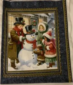 クリスマス生地 スノーマン 子供 パネル 1B