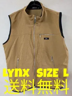 Lynx ベスト マスタードカラー アウトドア　フロントジップ SIZE L