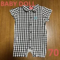 BABYDOLL チェック柄ロンパース 70cm
