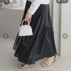 神戸レタス ドット柄 ロングスカート