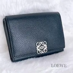 美品✨️ LOEWE リピートアナグラム 三つ折り財布 ブラック ロエベ
