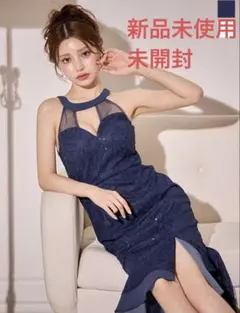 【新品未使用】刺繍レースアメスリフレアドレス/ロングドレス