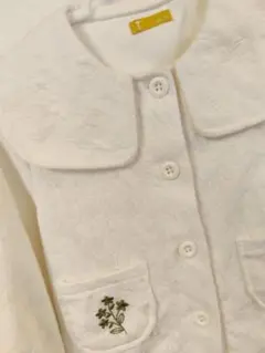 モイモルン　ホワイト 襟付きリリージャケット 刺繍付き