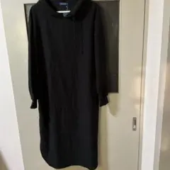 裏起毛ブラックニットワンピース 4L