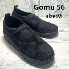 Gomu56 スリッポン スニーカー ドットデザイン ブラック レディース M