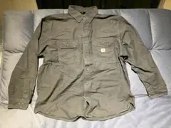 Carhartt ワークシャツ チャコールグレー XL 無地 長袖 コットン