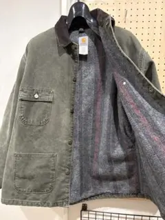 希少モデル カーハート カバーオール ダック生地 チョアコート モスグリーン M US カーハート カバーオール チョアコート モスグリーン M