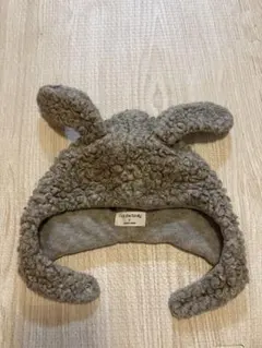 ワンモアインザファミリー　うさぎ耳ボア帽子　ボタン付