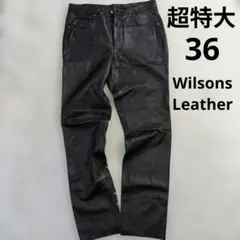 極美品 Wilsons シボ革 レザーパンツ 36 黒 XXL〜3XL相当のサムネイル
