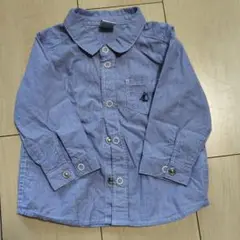 【美品】petit bateau 長袖シャツ 12m
