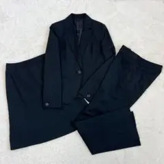 ホワイトジョーラ★3点セットスーツ★ストライプ　★ビジネス★就活★黒★S