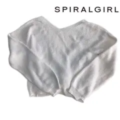 【SPIRALGIRL】Ｖネックワッフル編みニットトップス