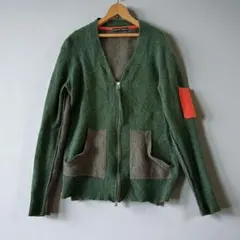 ツモリチサト　ニットカーディガン　ジップアップ　カシミヤ混