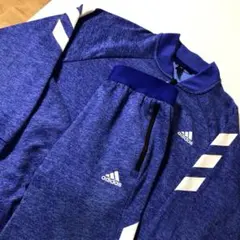 adidas セットアップジャージ 青 160 キッズ レディース兼用