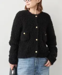 美品✳︎ミューズドゥーズィエムクラスFFカーディガン金ボタンブラッククルーネック MUSE de Deuxieme classe（ミューズデドゥーズィエムクラス）の「*FF