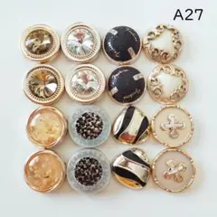 A27◆大サイズ/ハンドメイドエポカボションパーツ/デコパーツ16ピース