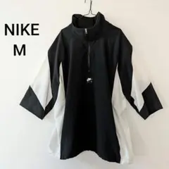 NIKE AIR ハーフジップ ナイロンジャケット オーバーサイズ　黒　白 M
