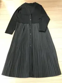 【THE SECRET BEAN】ロング、プリーツ切り替え羽織、Mサイズ