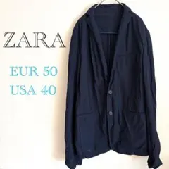ZARA ザラ カジュアルジャケット ネイビー テーラードジャケット EUR50