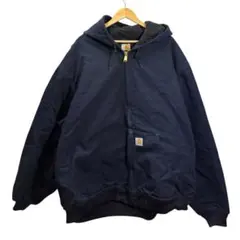 carhartt アクティブジャケット ボロパーカー ダメージ ネイビー 古着