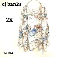 cj banks【2X】長袖Tシャツ カットソー トップス