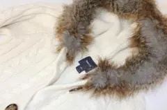 GAP ファー付き ニット ロングカーディガン パーカ 150