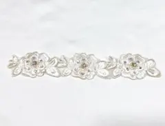ヘアアクセサリー カチューシャ風 ヘアピン パール ストーン 花