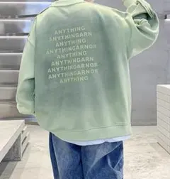 韓国子供服 y2k グリーン トレーナースウェット 160