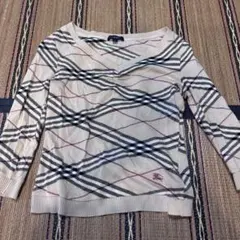 BURBERRY LONDON　ノバチェック　ニット　ホースロゴ　Ｖネック