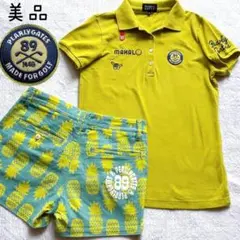 美品　パーリーゲイツ セットアップ ポロシャツ　パンツ　パイナップル　イエロー