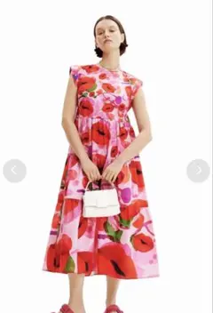 ミラショーン♡花柄 シースルー 半袖 フレアセットアップ♡ワンピース
