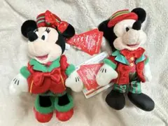 ①ディズニー 2015 クリスマスウィッシュ ぬいぐるみバッジ ミッキー ミニー