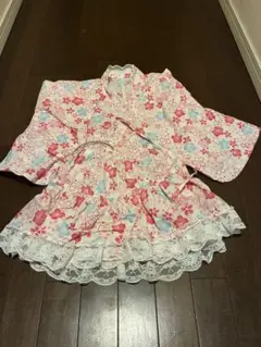 【お値下げ】花柄レース付き浴衣 サイズ120