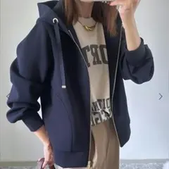 Emma Taylor ダンボールジップアップパーカー ネイビー