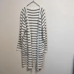 【MAYSON GREY】カーディガン　ボーダー　ロングカーディガン　M