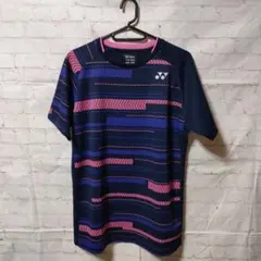 YONEX バドミントンシャツ JP M ネイビー/ピンク
