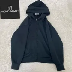大人気　ビッグシルエット ジップアップパーカー　ブラック　デカフード　L