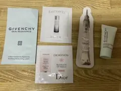 Dior、コスメデコルテ、ジバンシー　スキンケアサンプルセット