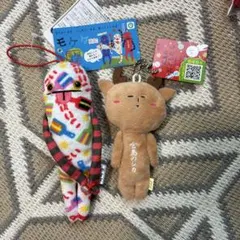 モケケ 高知限定 よさこい ＆ 宮島のシカ ぬいぐるみストラップ
