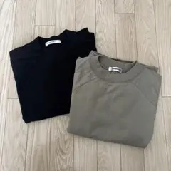 Tシャツ 2枚セット売り ブラック カーキー　Lサイズ
