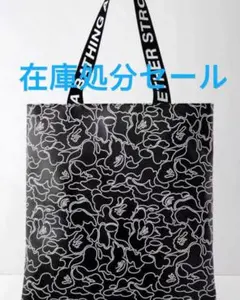 在庫処分セール　A BATHING APE トートバッグ カモ柄 ブラックのサムネイル